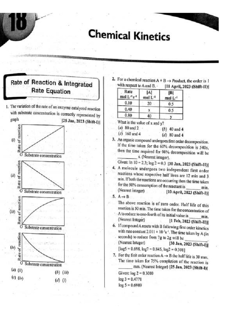Chemical kinetics pdf