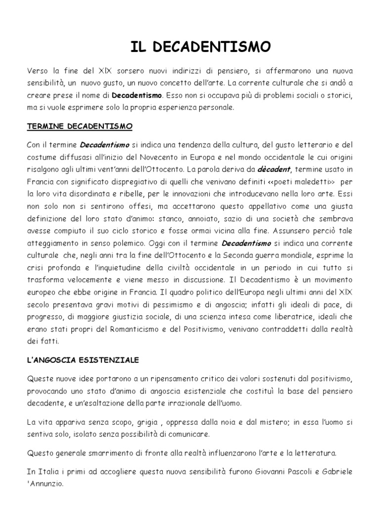 Tesina Terza Media Su D Annunzio