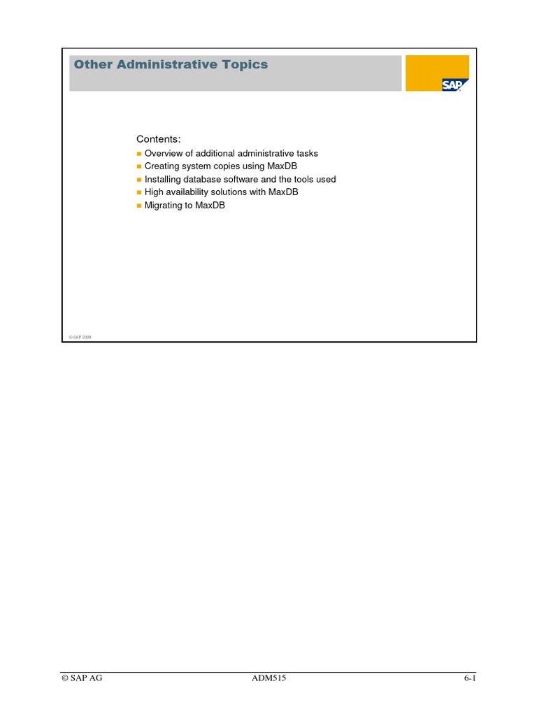 MaxDB Administration and Migration Guide | PDF | Backup | Databases