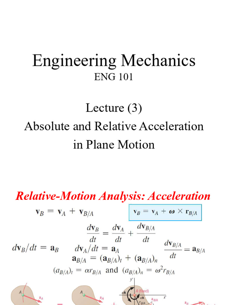 Acceleration Analysis in Plane Motion | PDF