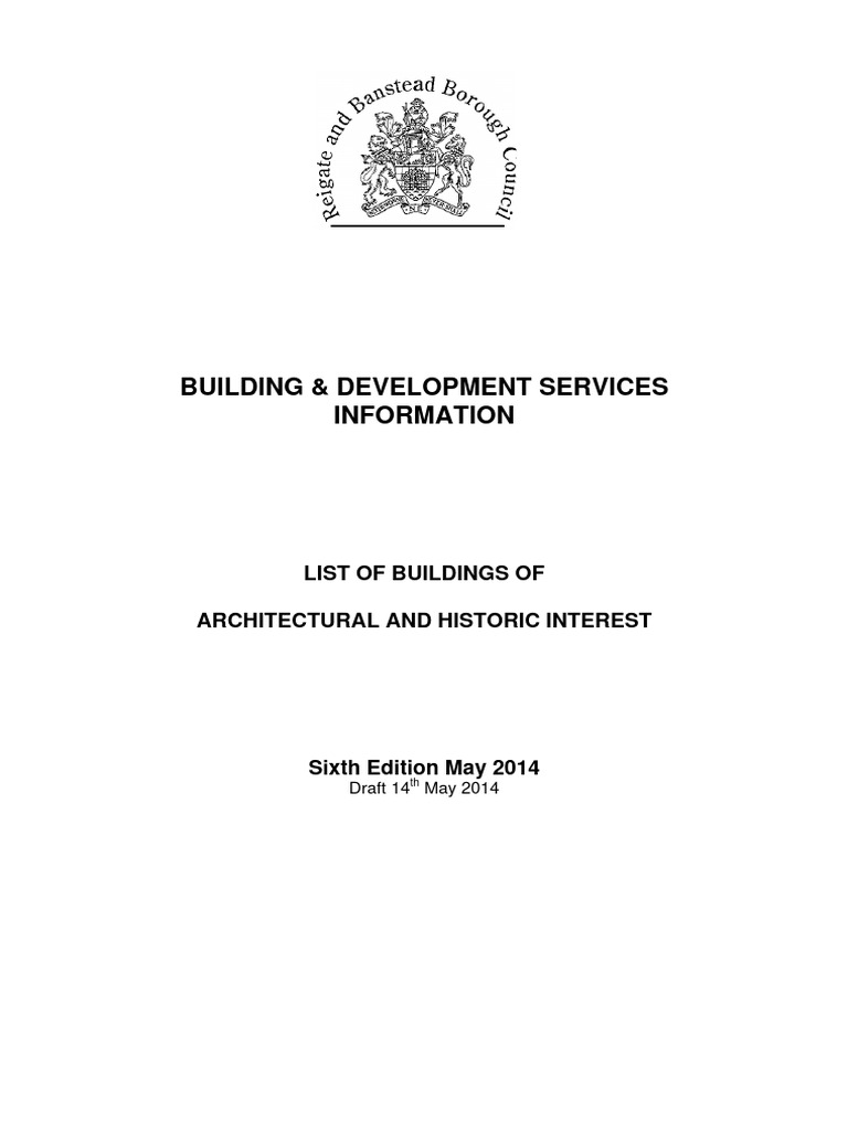 List of Buildings of Architectural and Historic Interest Accessible ...