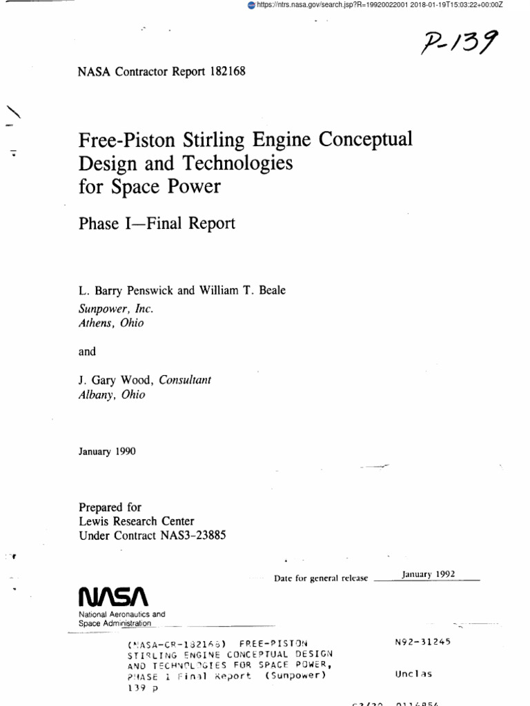 Free-Piston Stirling Engine Design Report | PDF | Engines | Mechanical ...