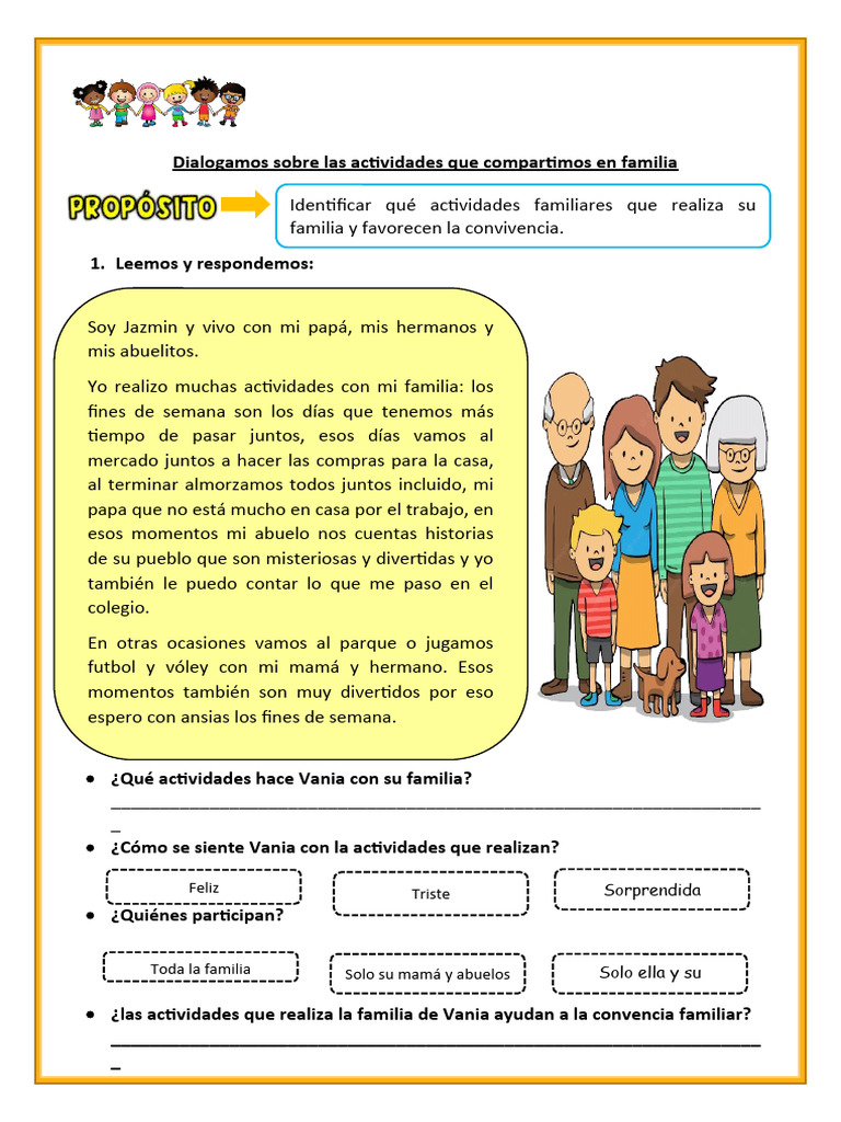 Actividades familiares para la convivencia | PDF | Salud y bienestar