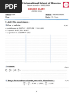 Examen Math CE6 Maroc 2023-2024 | PDF