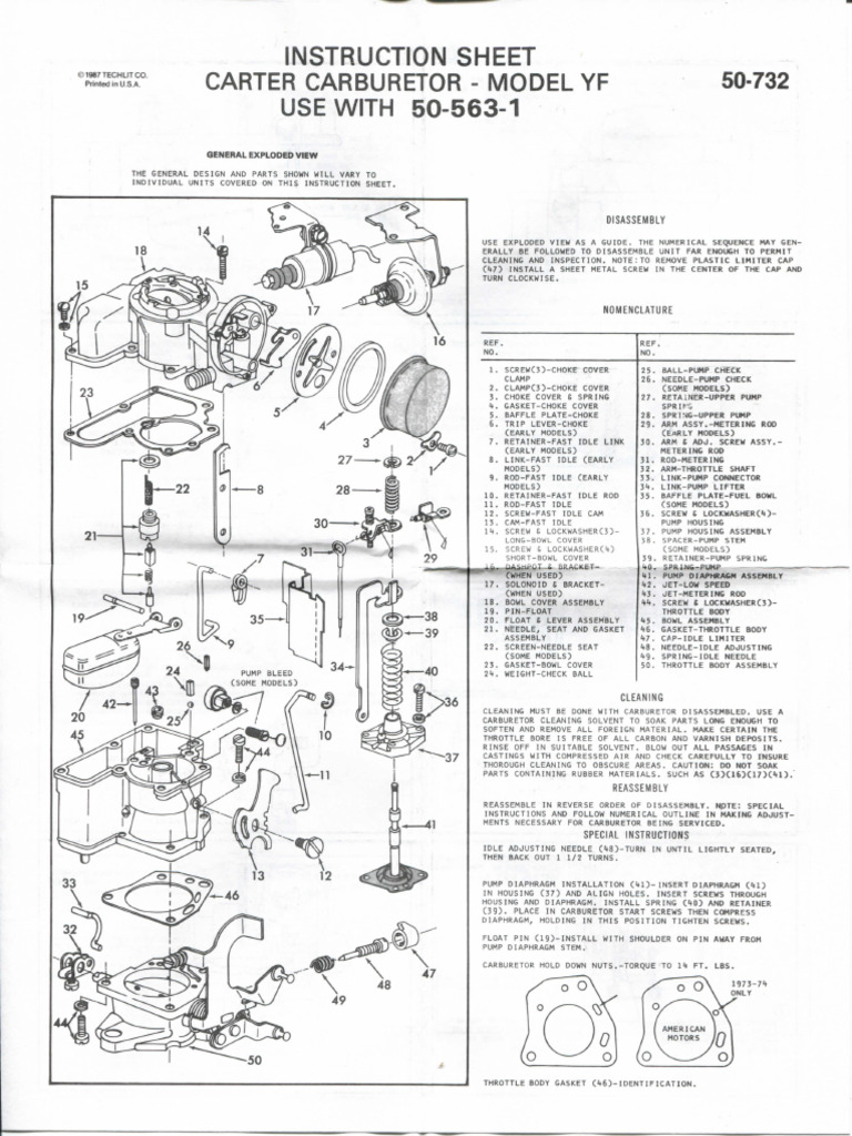 Carter YF Carburetor Download Free PDF Throttle Carburetor