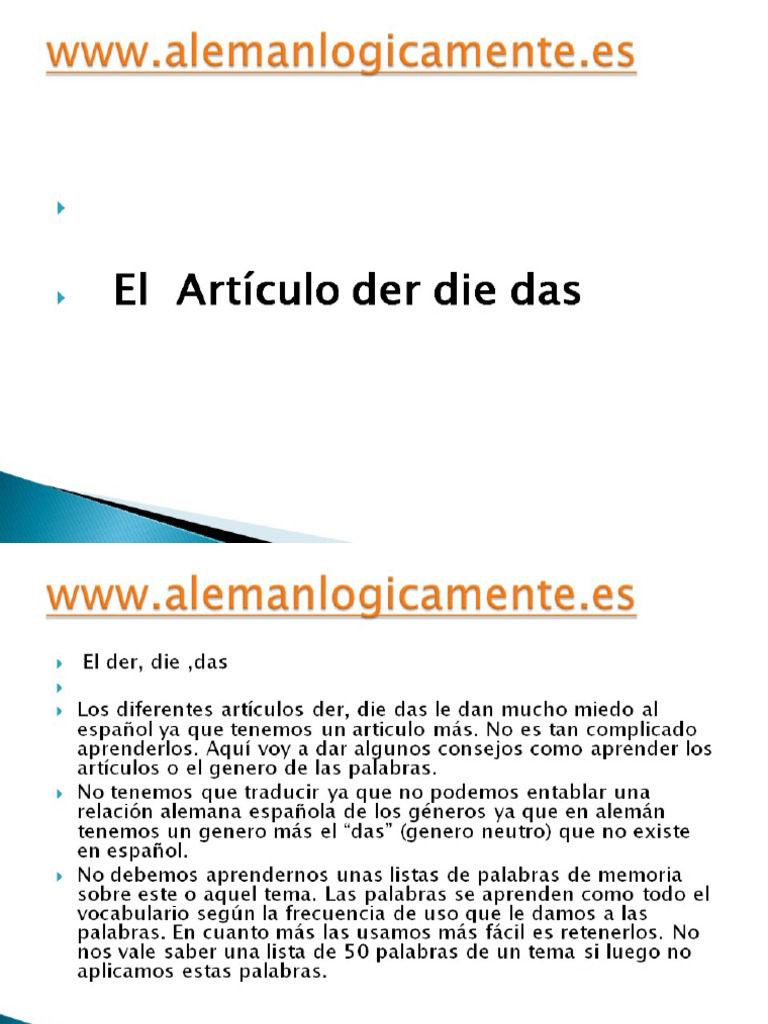 El Der Die Das | PDF
