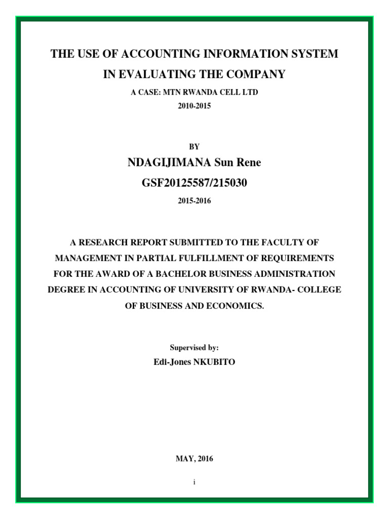 The Use of Accounting Information System | PDF | Evaluation | Accounting