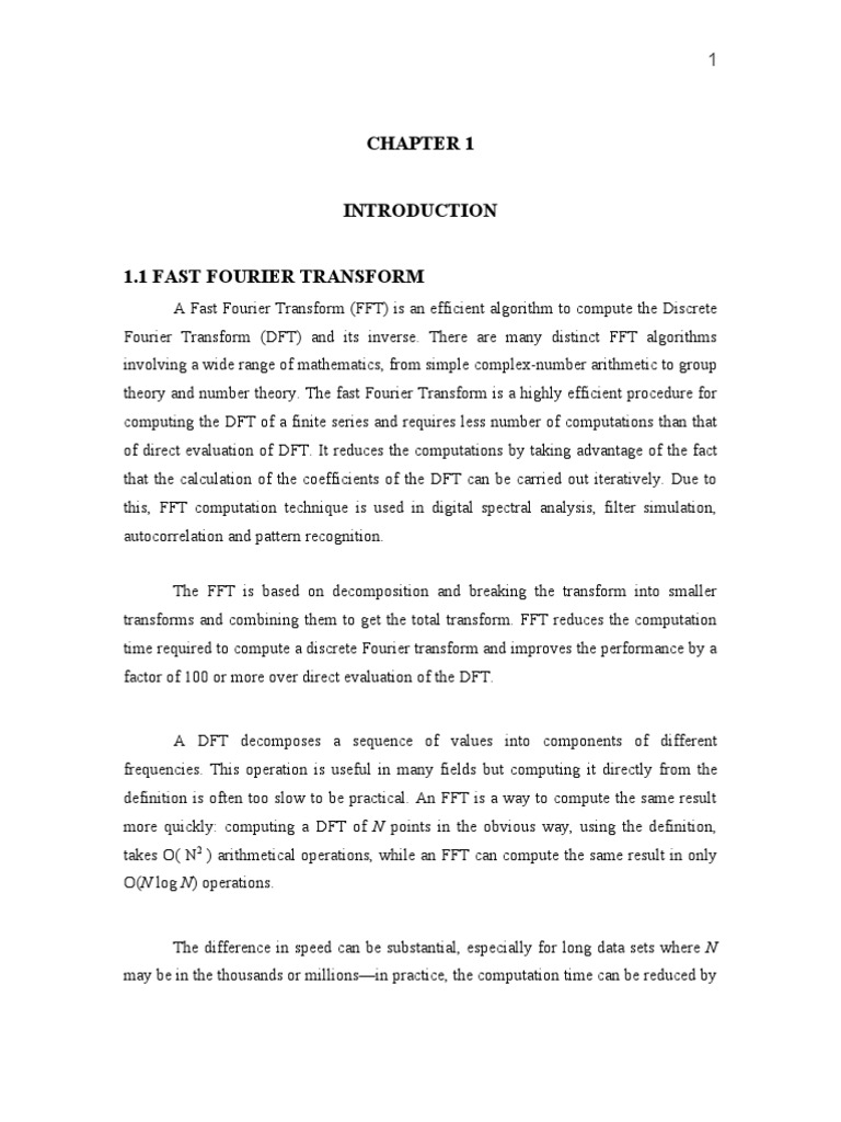 Implementation of Fast Fourier Transform (FFT) Using VHDL | PDF ...