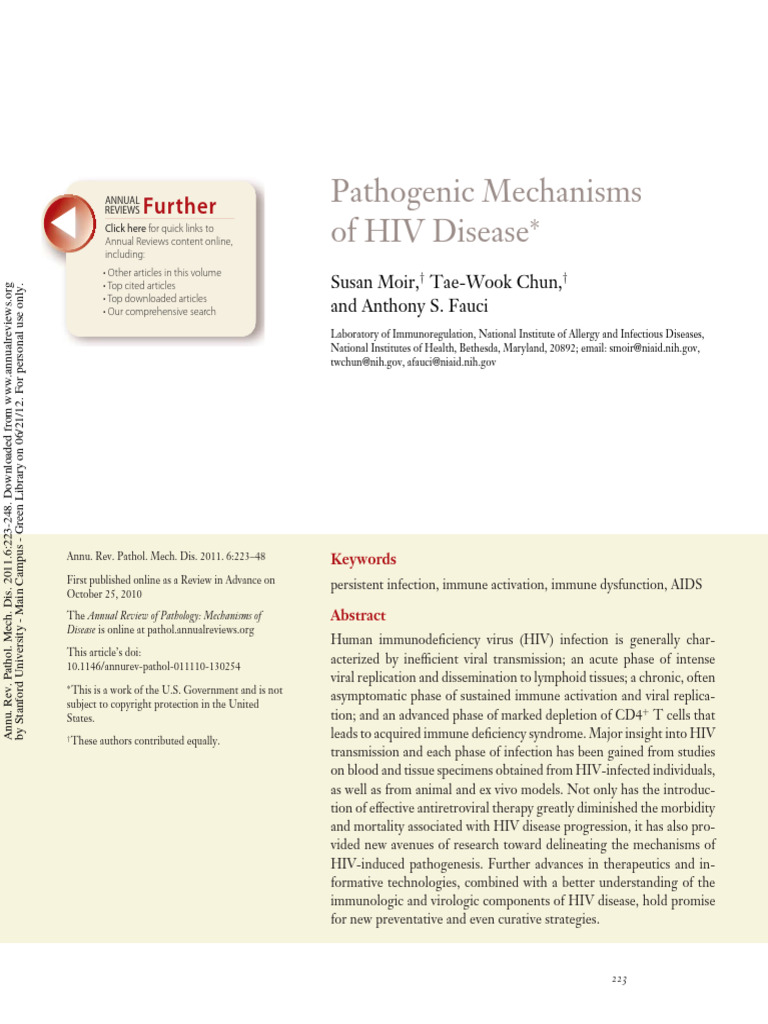Patogenesis Vih | PDF | Hiv | Hiv/Aids