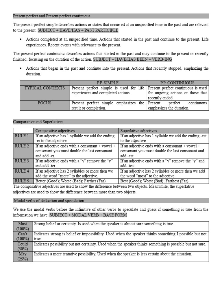 Second Written Test Pdf Adjective Syllable