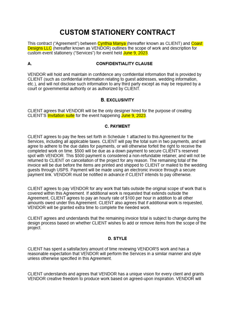 Cynthia Custom+Stationery+Contract | PDF | United States Postal Service ...