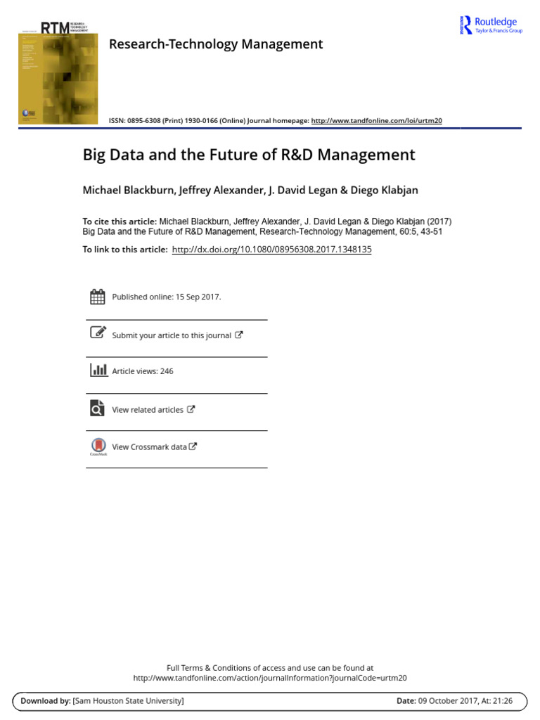Big Data and The Future of R&D Management | PDF | Analytics ...