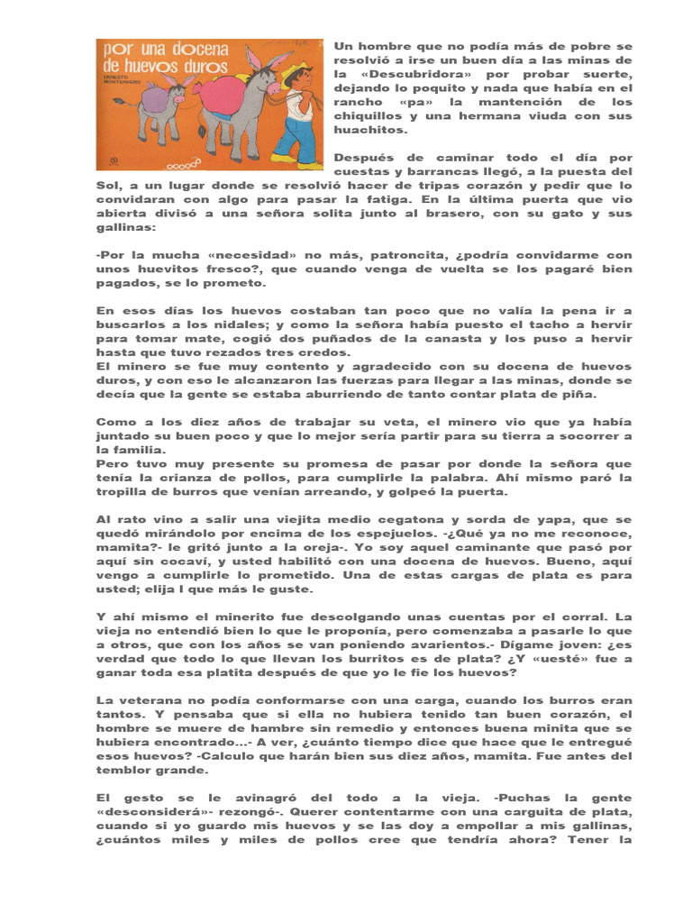 La promesa de una docena de huevos | PDF