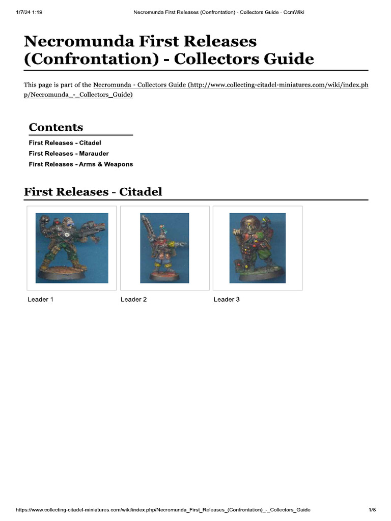 Necromunda First Releases (Confrontation) - Collectors Guide | PDF