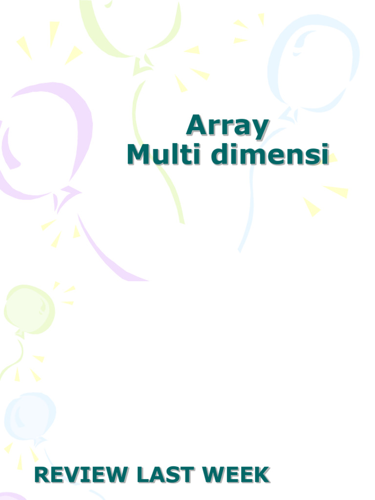 Teori ARRAY Multidimensi | PDF