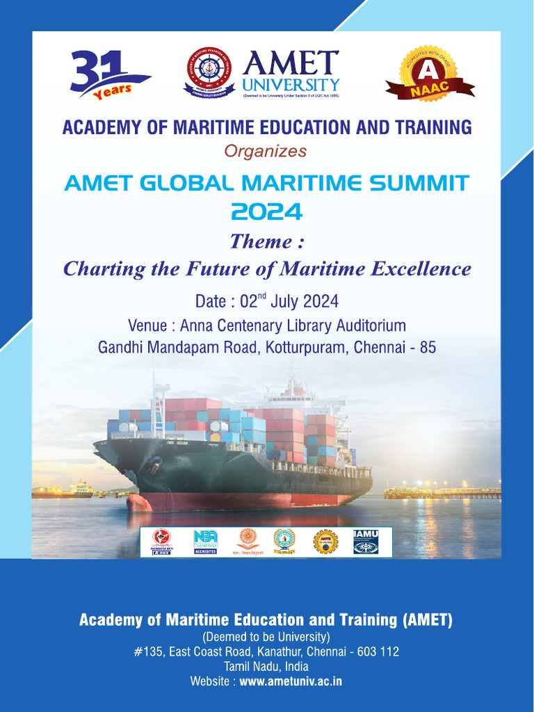 AMET University AMET Global Maritime Summit 2024 PDF