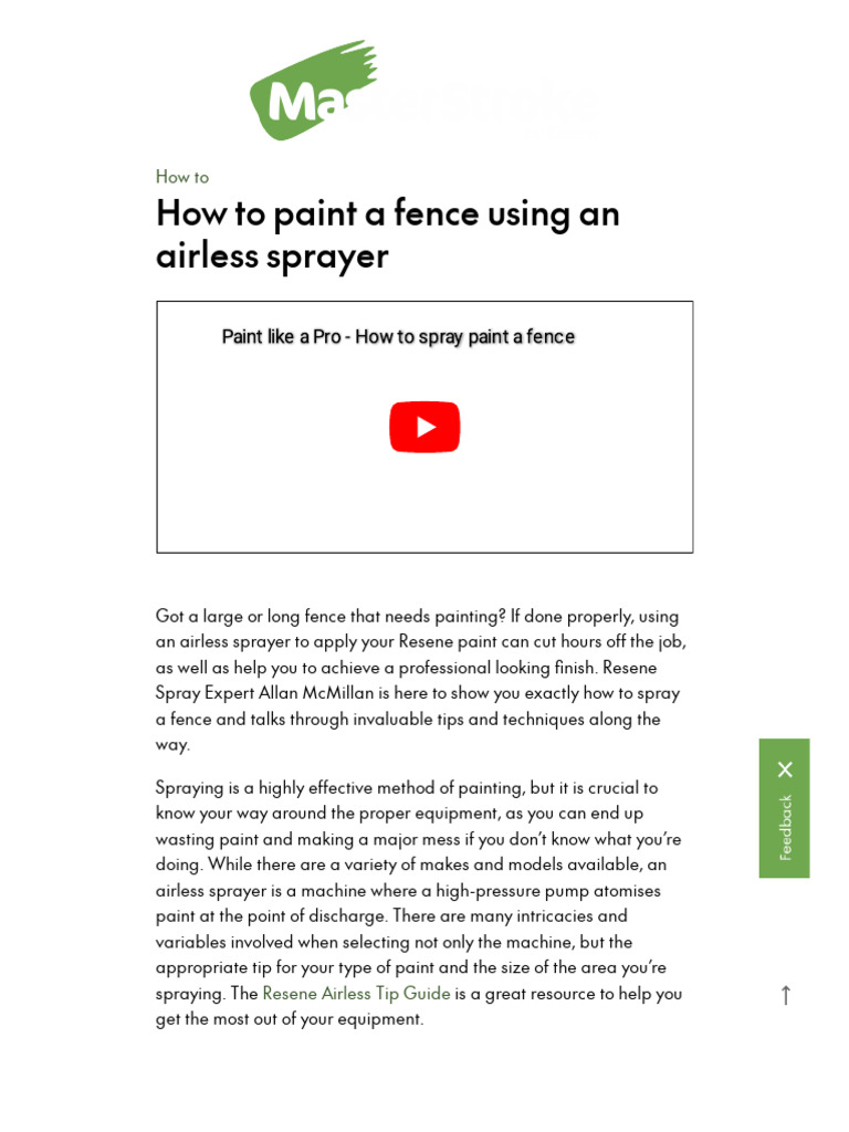 How To Paint A Fence Using An Airless Sprayer - MasterStroke by Resene ...