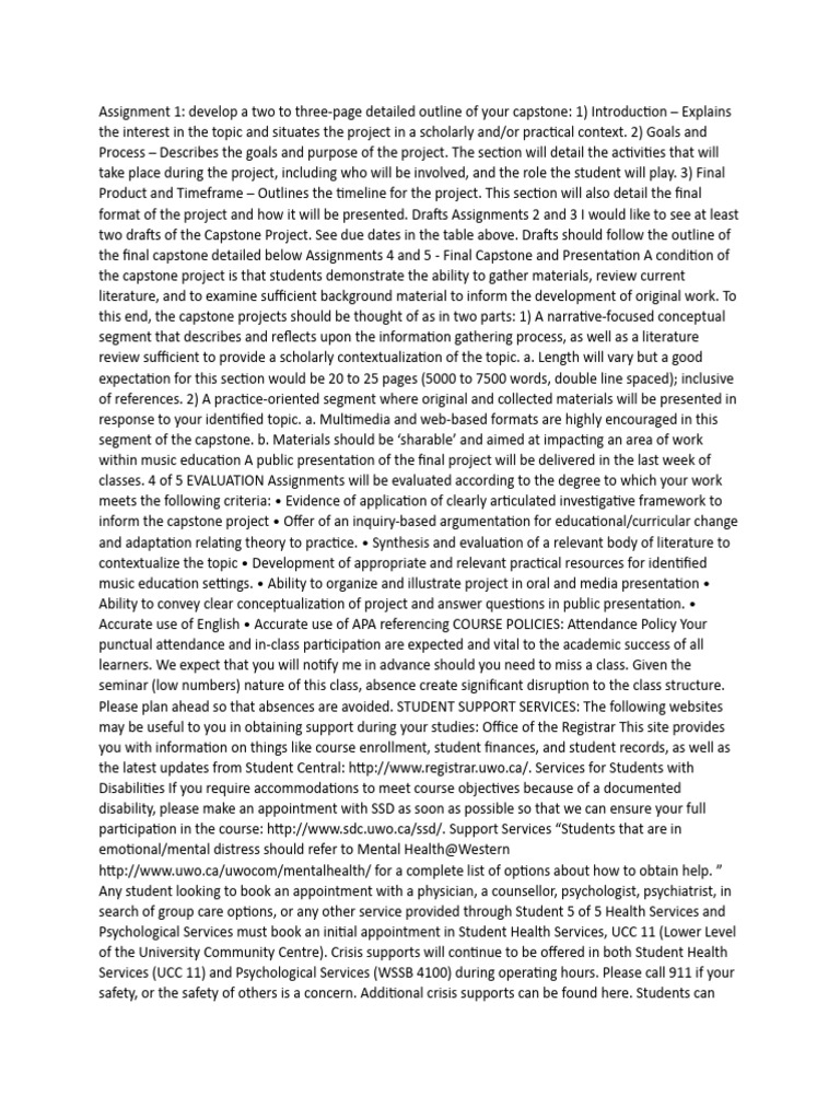 Capstone Project Outline Guide | PDF | Plagiarism | Health Care