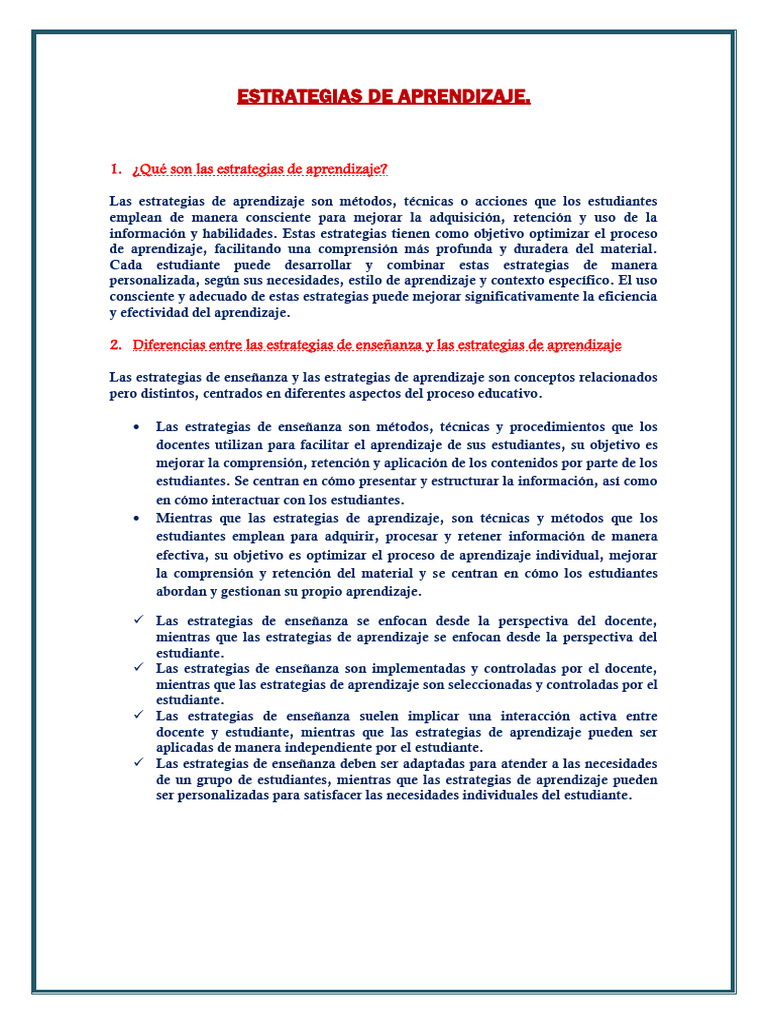 Estrategias Efectivas de Aprendizaje | PDF | Aprendizaje | Enseñando
