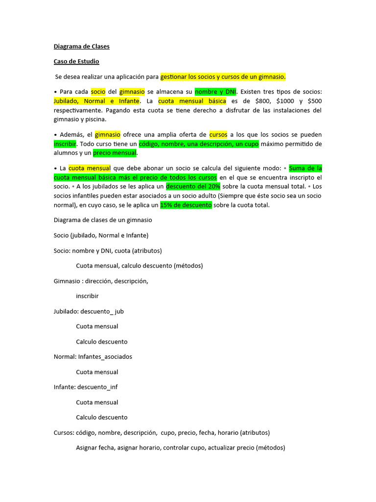 Diagrama de Clases Resuelto Gimnasio | PDF | Crecimiento personal y ...