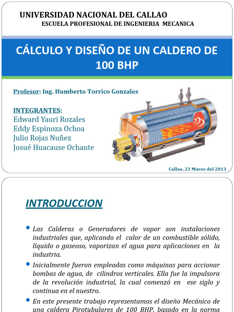 Calculo y Diseno de Un Caldero de 100 BHP | PDF | Caldera | Máquina de ...