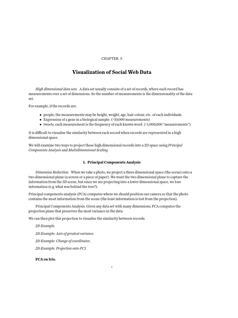 Visualizing High Dimensional Data | PDF | Principal Component Analysis ...
