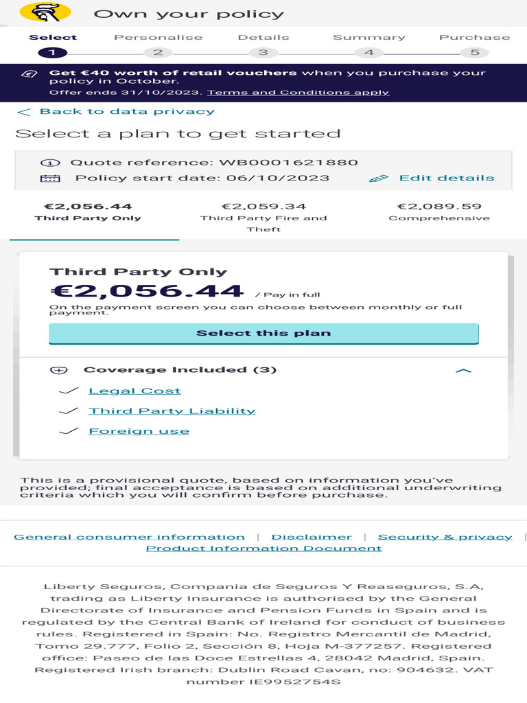 Plans Liberty Insurance Ireland | PDF