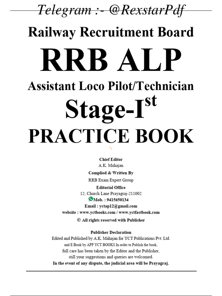 YCT ALP Practice Set CBT 1 2024 | PDF | Ph | Blood