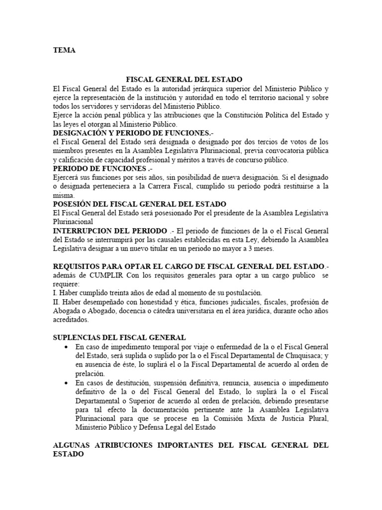 Funciones y Atribuciones del Fiscal General | PDF | Fiscal | Abogado