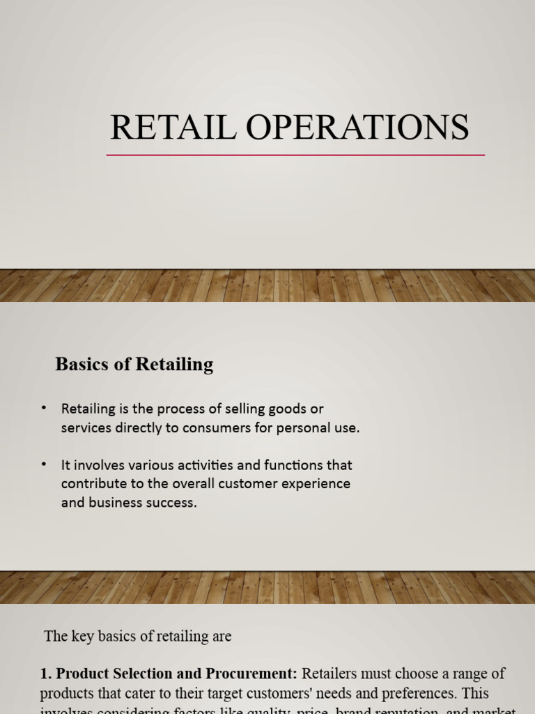 Essentials of Retail Operations Guide | PDF | Retail | Pricing