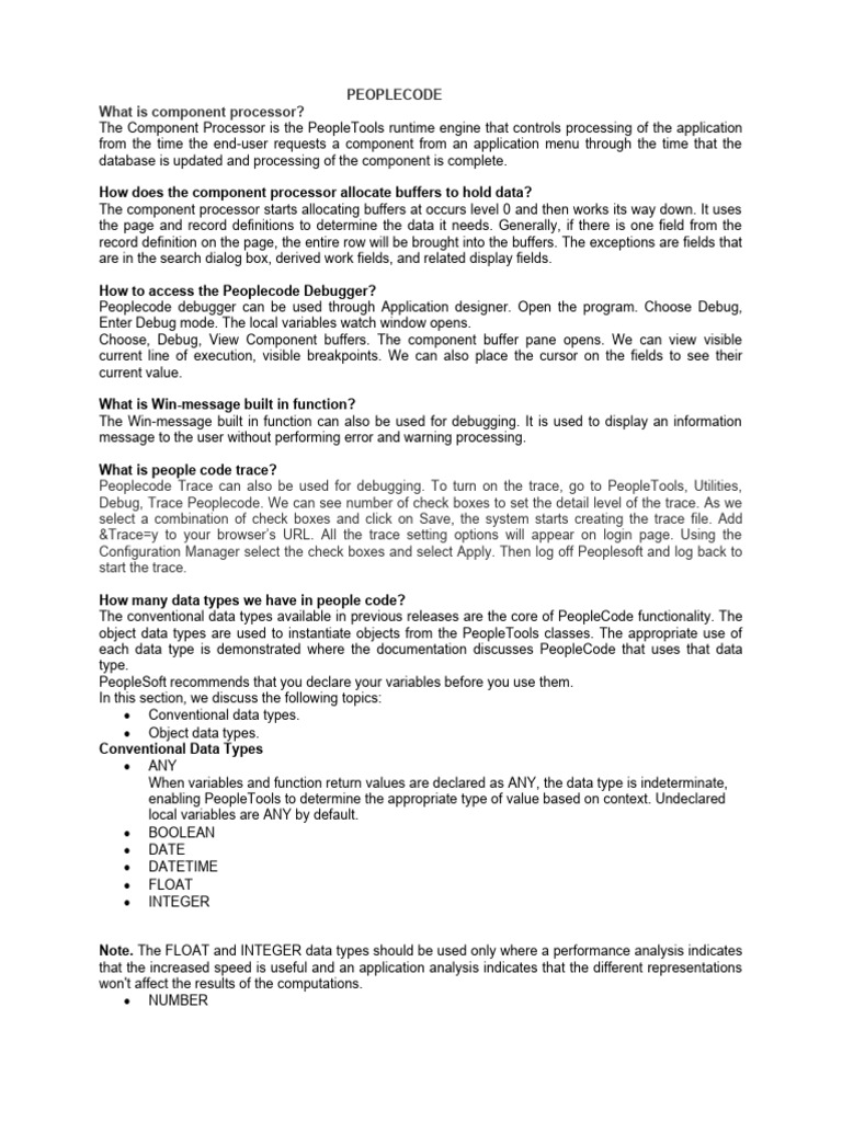 Peoplecode Pdf Class Computer Programming Data Type