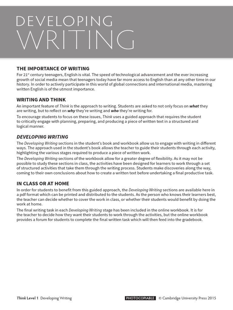 Developing Writing Skills for Teens | PDF | Linguistics