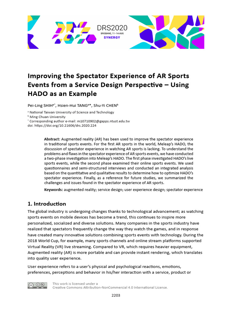 View of Improving The Spectator Experience of AR Sports Ev | PDF | Augmented ...