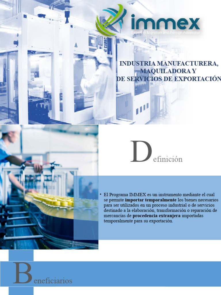 Programa IMMEX: Beneficios y Modalidades | PDF | El comercio ...