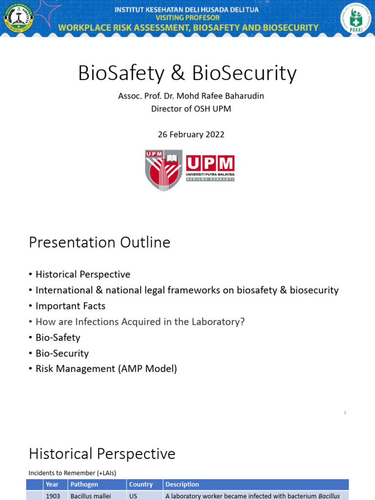 Biosafety Biosecurity 26022022 Pdf Personal Protective Equipment