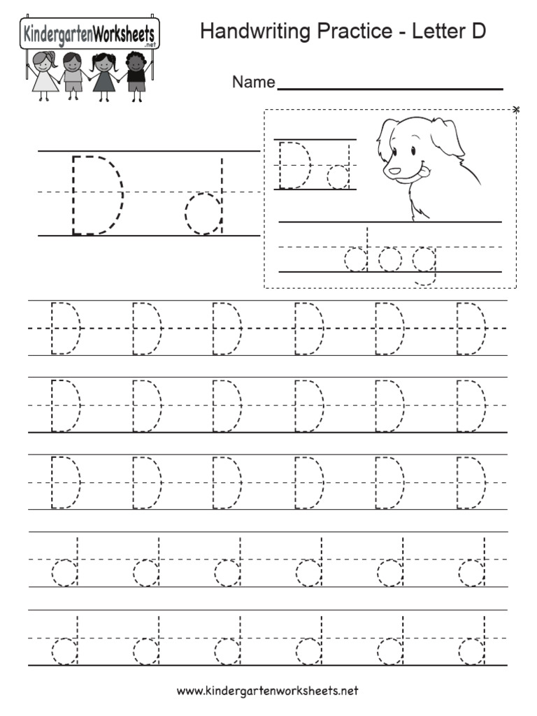 Letter D Writing Practice Worksheet | PDF