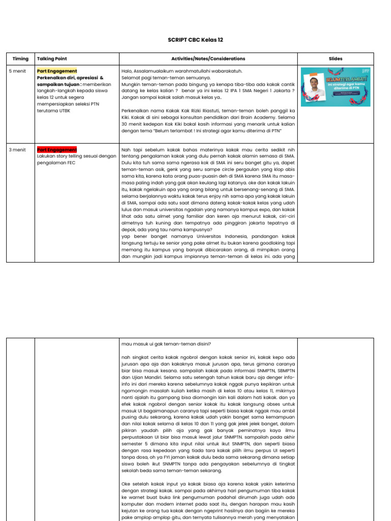 Strategi Masuk PTN untuk Kelas 12 | PDF | Karier & Perkembangan | Ilmu ...