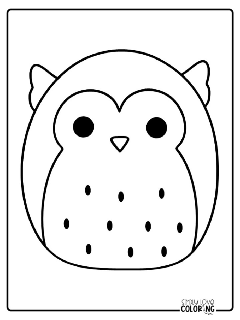 Squishmallow Owl Coloring Page