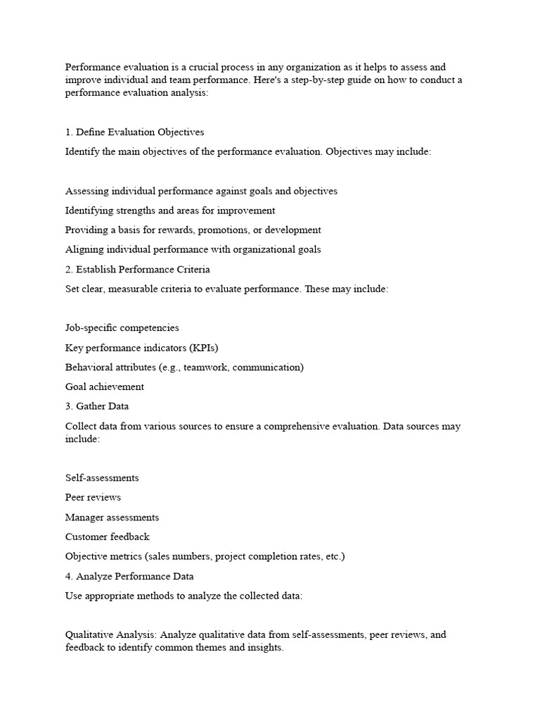 Make Analysis For Perforamnce Evaluation | PDF | Performance Indicator ...