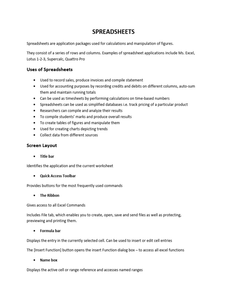 Introduction to excel 1 pdf microsoft excel spreadsheet