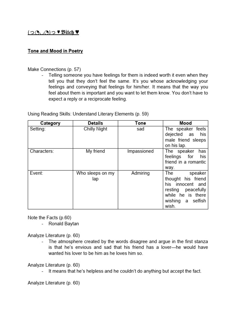 Analyzing Tone and Mood in Poetry | PDF | Feeling