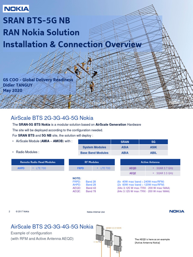 Nokia 5G SRAN BTS Installation Guide | PDF | Electronics | Computer ...