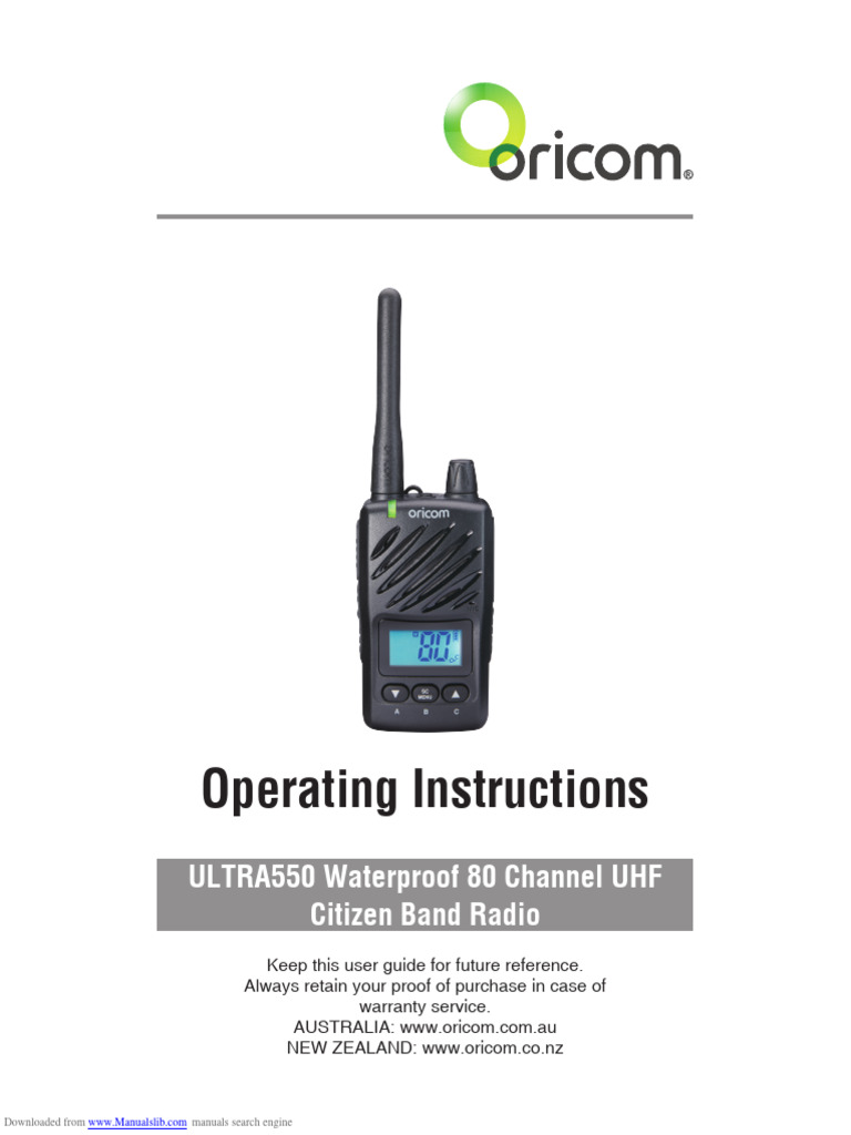 Manual Radio UHF Ultra - 550 English | PDF | Radio | Airbag