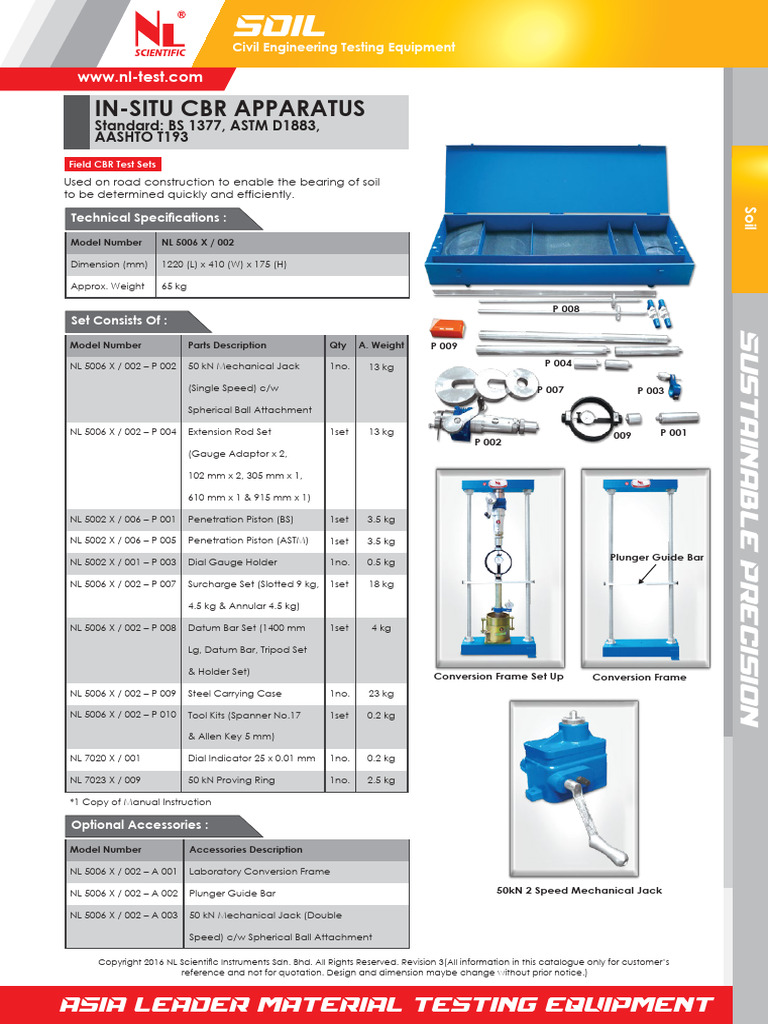 NL 5006 X 002-In-Situ CBR Apparatus | PDF