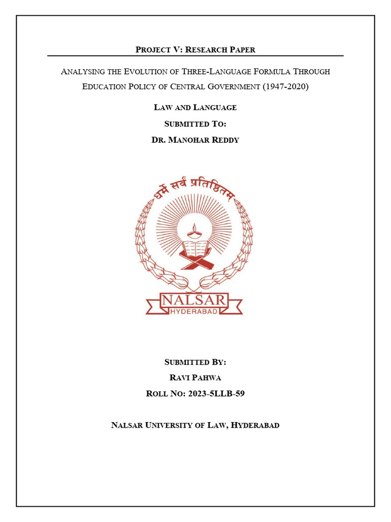 Law and Language - ResearchPaper | PDF | First Language | Multilingualism