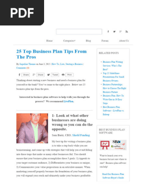 25 Top Business Plan Tips