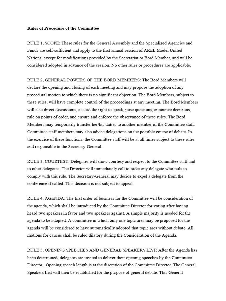 Rules of Procedure | PDF | Committee | Parliamentary Procedure