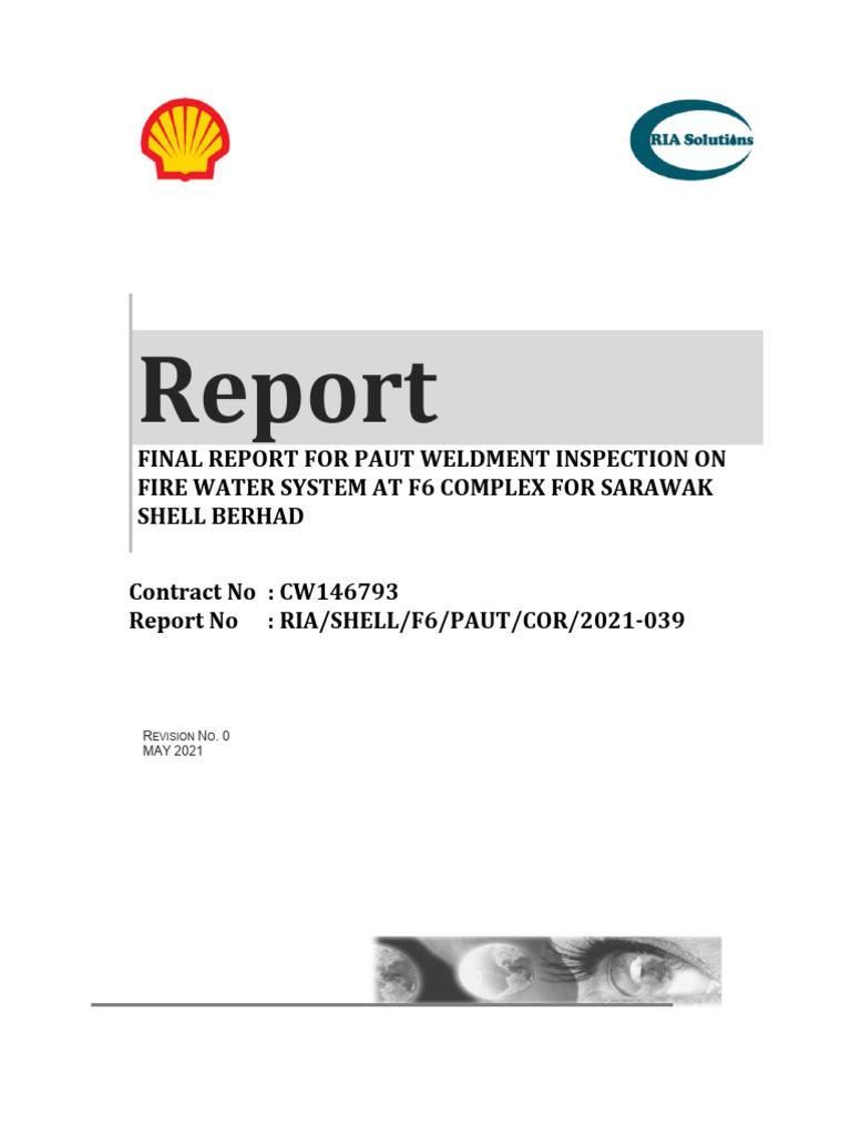 PAUT Inspection Report for F6 Fire Water System | PDF | Welding ...