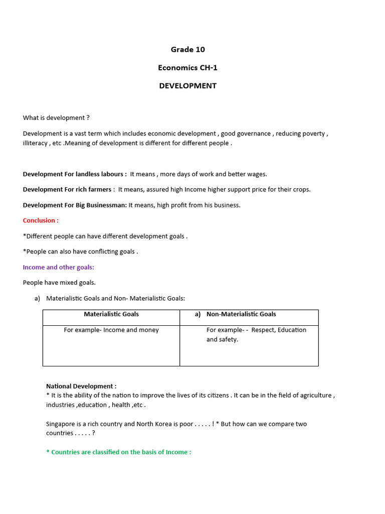 Grade 10 Development Notes PDF | PDF | Human Development Index | Body ...