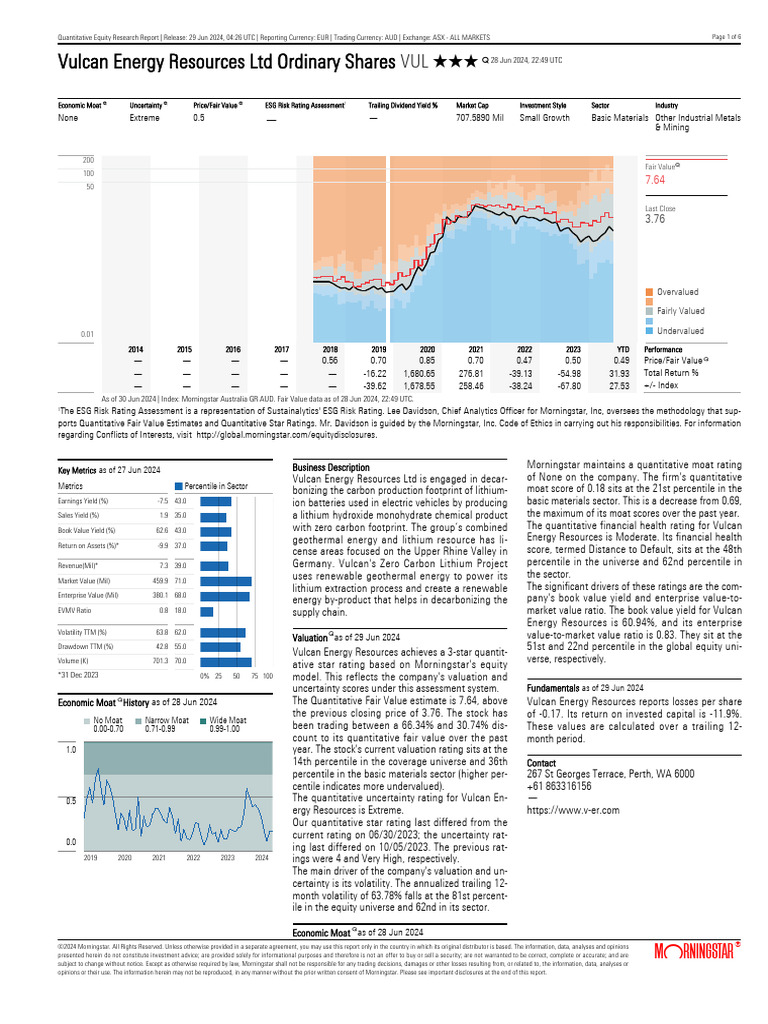 VUL Morningstar Research 20240701 | PDF | Valuation (Finance ...